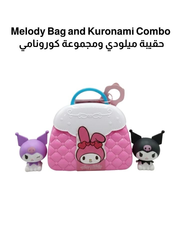 بريميم حقيبة يد للأطفال مستوحاة من ماي ميلودي - حقيبة حمل وردية مبطنة مع مجسمات صغيرة، حقيبة لعب كرتونية لطيفة - Image 1